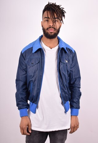 PUMA MENS VINTAGE JACKET SMALL BLUE 90S