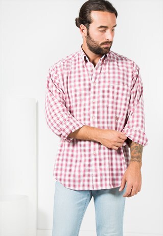 VINTAGE 80'S TOMMY HILFIGER COTTON SHIRT / S4596