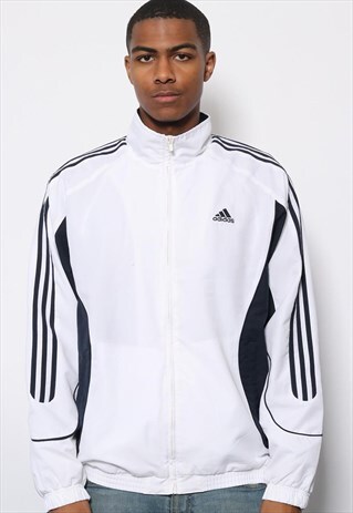 VINTAGE ADIDAS LOGO TRACK JACKET WHITE