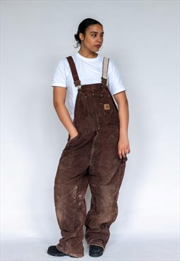 Brown 90s Carhartt Canvas Baggy Dungarees