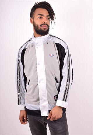 CHAMPION MENS VINTAGE TRACKSUIT TOP JACKET MEDIUM MULTI 90S