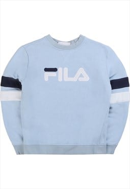 Vintage Fila Sweatshirt Bright Red 90s Y2k Spellout Logo - Small / Medium