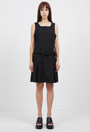 VINTAGE BLACK SLEEVELESS MINI DRESS