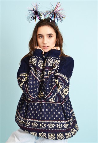 90'S RETRO OVERSIZED CHRISTMAS ICELANDIC JUMPER