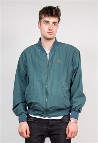 VINTAGE 90'S GREEN LACOSTE BOMBER JACKET