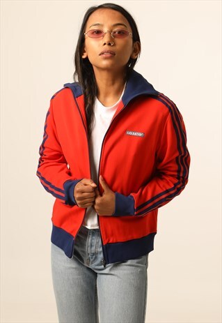 VINTAGE ADIDAS EMBROIDERED SPELLOUT TRACK JACKET