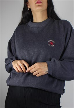 Vintage Converse Sweatshirt Jumper w Logo Front & Side