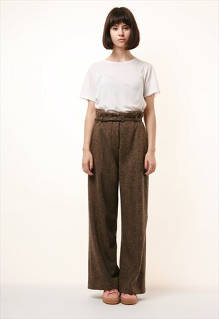 90S VINTAGE MAX MARA WOOL WIDE LEG TROUSERS 918