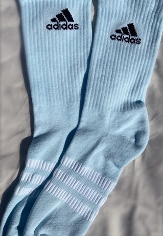 PASTEL BLUE CUSTOMISED ADIDAS SOCKS