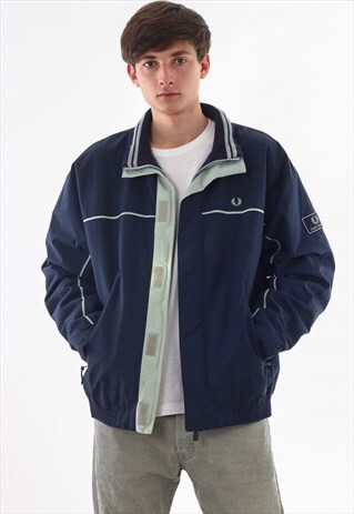 VINTAGE FRED PERRY FLEECE LINED 90S NAVY BLUE