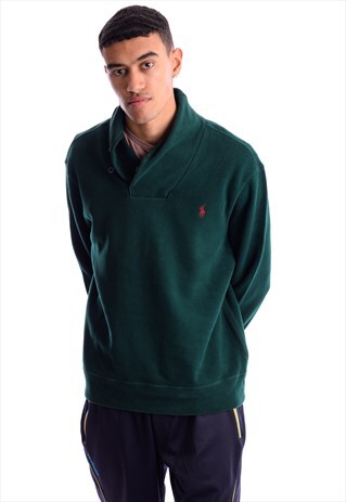 VINTAGE POLO RALPH LAUREN SHAWL COLLAR SWEATSHIRT