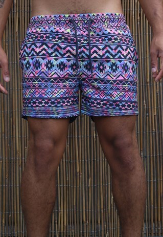 VINTAGE MULTI AZTEC DESIGN SHORTS