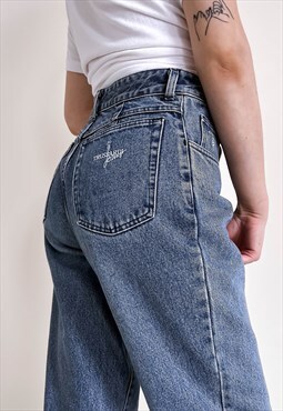 Vintage 90s Trussardi Mom Fit Washed Denim Jeans 