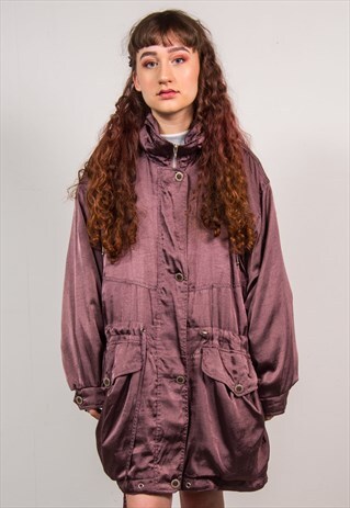 VINTAGE 90'S METALLIC PURPLE OVERSIZED LIGHTWEIGHT PARKA