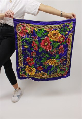 VINTAGE VIBRANT FLORAL SCARF