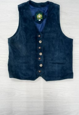 00s Hammerschmid Traditional Waistcoat Suede Teal