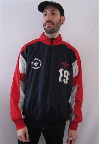 VINTAGE ADIDAS ORIGINALS TRICOLOR NYLON JACKET OVERSIZED
