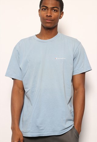 VINTAGE CHAMPION LOGO T-SHIRT LIGHT BLUE