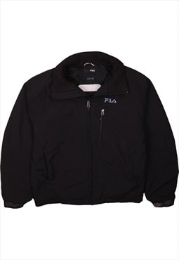 Vintage 90's Fila Windbreaker Lightweight Full Zip Up Black