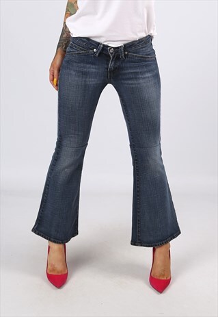 KICK FLARE LEVIS REWORKED JEANS FLARED UK 8 (B31I)