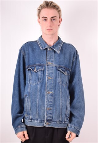WRANGLER MENS VINTAGE DENIM JACKET MEDIUM BLUE 90S