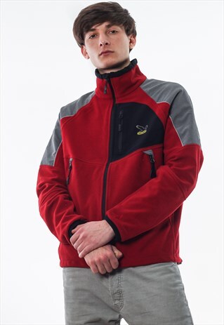 VINTAGE SALEWA FULL ZIP JACKET RED GREY