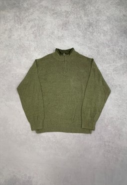 Dockers Knitted Jumper 1/4 Zip Grandad Sweater 