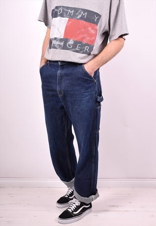 CARHARTT MENS VINTAGE JEANS W34 L34 BLUE 90S