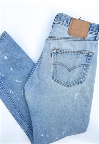 VINTAGE 80'S PATCHWORK DISTRESSED 501 LEVI JEANS