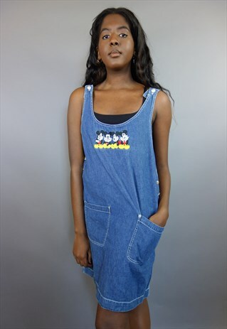 MICKEY MOUSE DISNEY DENIM DUNGAREE DRESS