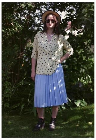 VINTAGE 80'S YELLOWISH STAR PRINT BLOUSE
