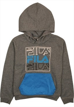 Fila 90's Spellout Pullover Hoodie Medium Grey