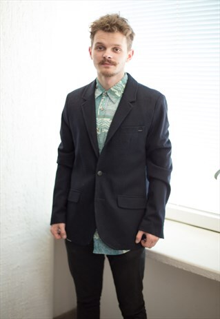 VINTAGE 90'S BLACK WOOL BLAZER