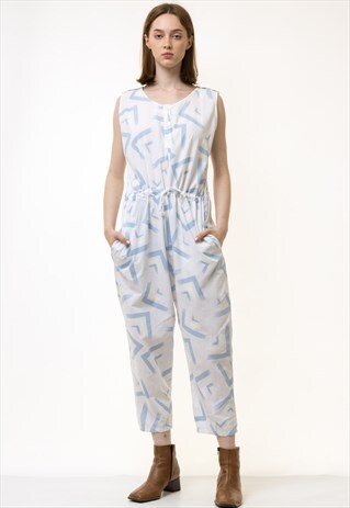 80s Vintage Woman Summer Jumpsuit Romper 5425