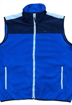 vintage mens Tommy Hilfiger royal blue fleece gilet