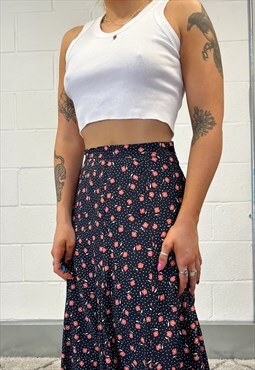 Vintage Floral Midi Skirt 