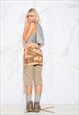 REWORKED VINTAGE Y2K BLEACHED SKIRT IN ORANGE COTTON