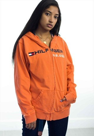 VINTAGE TOMMY HILFIGER LOGO HOODIE 90S XL 18.7
