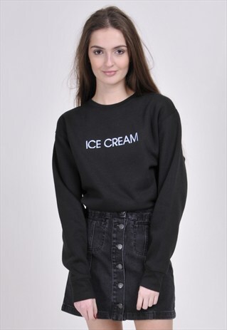SALE - BLACK ICE CREAM (BLUE) SWEATSHIRT - EMBROIDERED