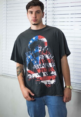 VINTAGE JIMI HENDRIX ROCK BAND T-SHIRT XXL 8.8