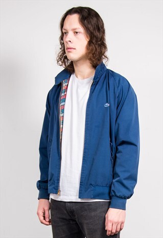 VINTAGE 90'S NAVY LACOSTE BOMBER HARRINGTON BOMBER JACKET