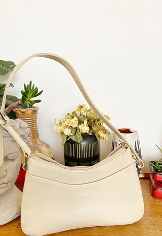 VINTAGE Y2K MINIMALIST FAUX LEATHER PETITE SHOULDER BAG