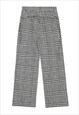 CHECKED TROUSERS PLAID JOGGERS PREPPY SKATER PANTS IN GREY