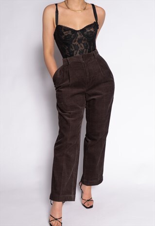 CORDUROY TAUPE COTTON TROUSERS