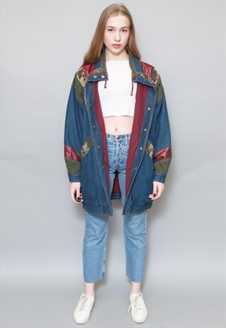 VINTAGE 1990'S OVERSIZED DENIM TAPESTRY JACKET