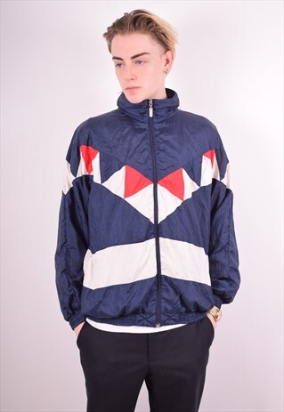 MENS VINTAGE TRACKSUIT TOP JACKET LARGE MULTI 90S
