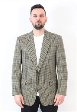 Mens Wool Plaid Blazer Jacket EU 52 Suit VTG Sports Coat L