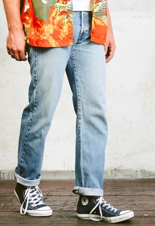 VINTAGE DIESEL 80S LIGHT BLUE DAD JEANS