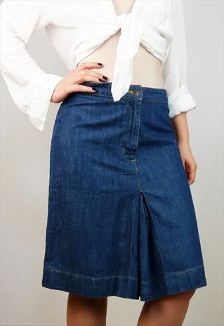 VINTAGE DENIM MIDI SKIRT