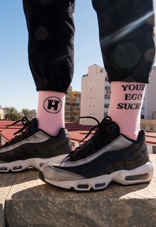 YOUR EGO SUCKS PINK SOCKS